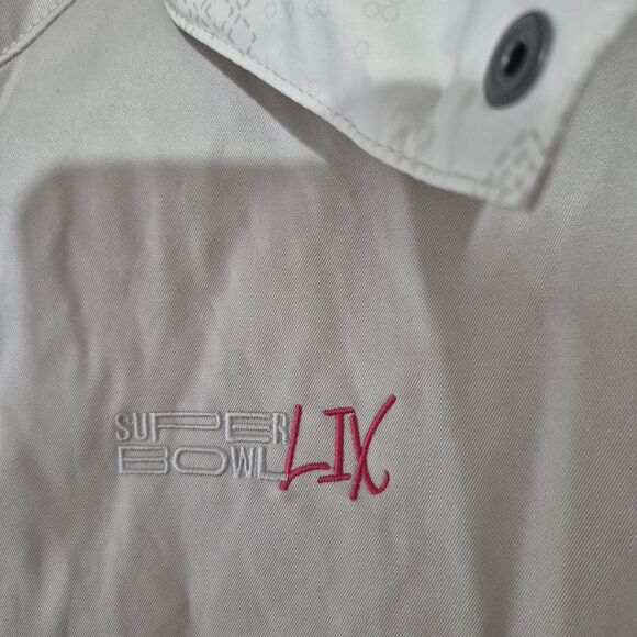 New Official NFL Super Bowl LIX Staff Anorak Beige Zip Hooded Rain Jacket Large - Picture 2 of 8